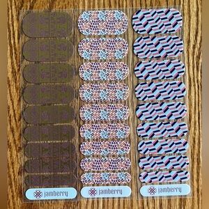 Jamberry Geometric and Floral Nail Wraps in Purple and Blue